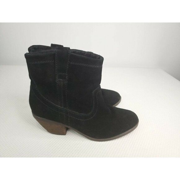 Call It Spring Black Suede Western Booties Boots Size 9 - Picture 7 of 8
